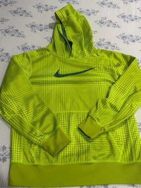 Nike Neon Yellow-Green Performance Hoodie with Swoosh